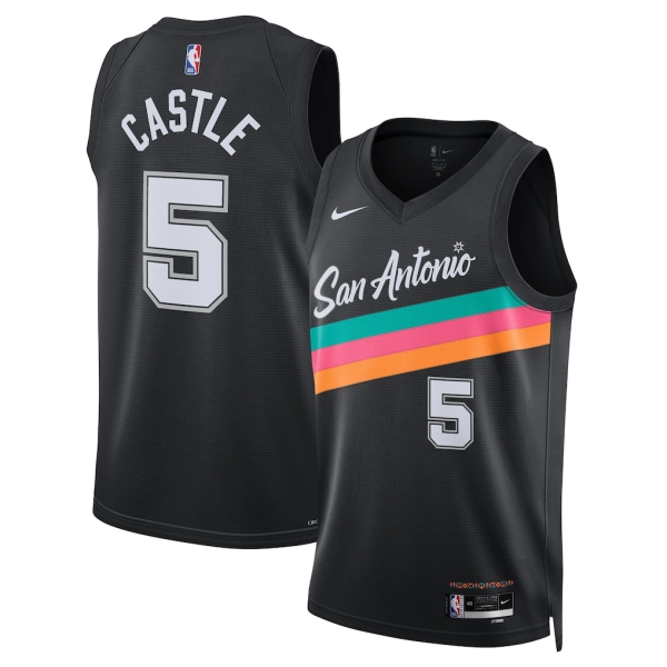 San Antonio Spurs Trikot Stephon Castle Nike 2025-26 City Edition Schwarz Swingman - Herren San Antonio Spurs Trikot Stephon Castle Nike 2025-26 City Edition Schwarz Swingman - Herren
